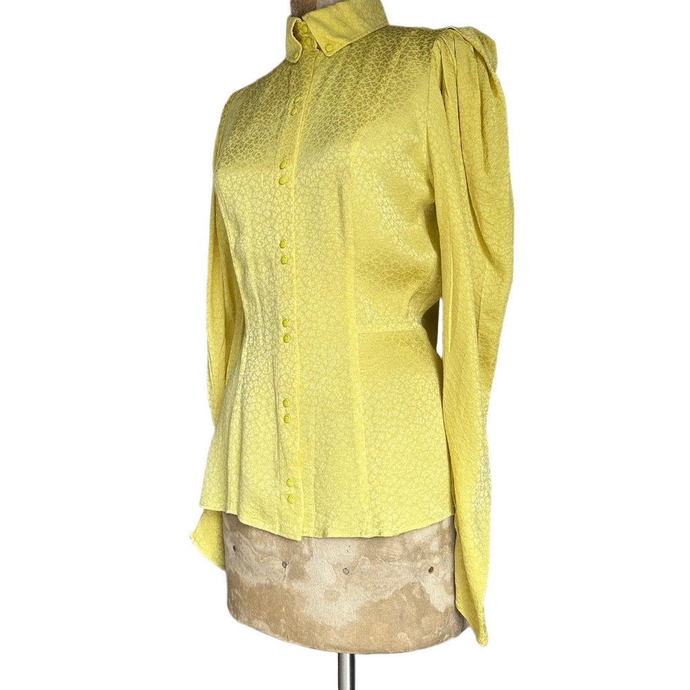 Thierry Mugler - Silk Darter Chartruse Blouse - Picture 4 of 10